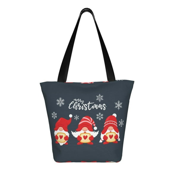 Ratiio Three Cute Christmas Gnomes Print Shoulder Bag for Women, Polyester Crossbody Purse Lightweight Handbag for Daily Travel and Casual Use
