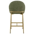 thumbnail image 4 of Spruce & Spring Modern Counter Bar Stool with Metal Arc Backrest and Upholstered Seat Set of 2, Green with Bronze Legs, 4 of 10