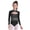 Black, variant on Kids Girls Rhinestones Gymnastics Ballet Dance Leotard Crew Neck Long Sleeve Cutout Front Bodysuit Hot Pink 10