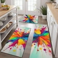 thumbnail image 2 of Colorful Radial Paint Burst Kitchen Rugs Sets Of 3,Kitchen Runner Rugs Non Skid Washable,Decorative Kitchen Floor Mats for Kitchen,Sink,Laundry,17"x30"+ 17"x47" + 17"x59", 2 of 6