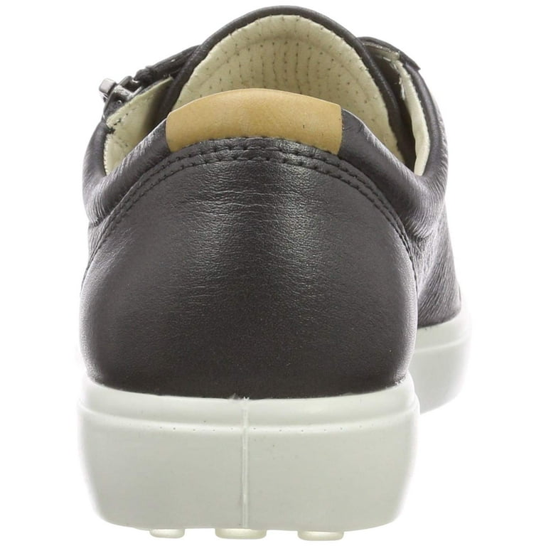ECCO Women's Soft Low Side Zip Sneaker, Black Dark Shadow