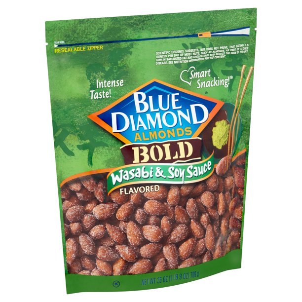 Blue Diamond Almonds Bold Wasabi & Soy Sauce Flavored Almonds, 25 oz