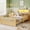 Natural, variant on Mirightone Full Platform Bed with Storage Headboard & LED Lights – Montessori Full Bed with Rail, Boho Rattan Bed Frame, Wood Platform Bed with Safety Guardrails for Bedroom (White)
