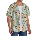thumbnail image 2 of Gukieu Mushroom House Insect Frog Print Men's Short-sleeved Shirts, Button-down Pocket Shirts, T-shirts, Beach Vacation Travel Summer Clothing-XX-Large, 2 of 5