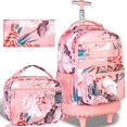 thumbnail image 1 of Mochila enrollable FTJCF, 3 unidades, para niñas y mujeres, con lonchera, 1 of 8