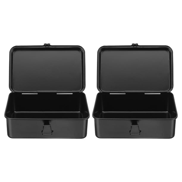 Estuche de herramientas portátil de 2 piezas: caja de herramientas pequeña de hierro con embrague metálico, organizador de reparación para el hogar, coche, clavos, alfileres, estuche portátil.