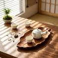 thumbnail image 5 of JHyouerji Leaf Edge Wooden Serving Tray,9x4in Wooden Tray for Living Room Coffee Table Snack Fruit Storage Organization, 5 of 8