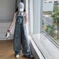 thumbnail image 4 of WOYY Girls Rhinestone Denim Overalls Cute Bow Baggy Romper Jumpsuit, Sizes 5-6, 4 of 6