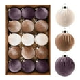 thumbnail image 2 of Japceit Velvet Christmas Tree Ornaments Set, Plush Ball Decor Collection, Festive Hanging Decorations for Xmas Tree Decorating, Indoor Holiday Accents, Home Party Settings, 2 of 6