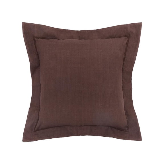 Cocoa Flange Cotton Blend Accent Throw Pillow 18" x 18"