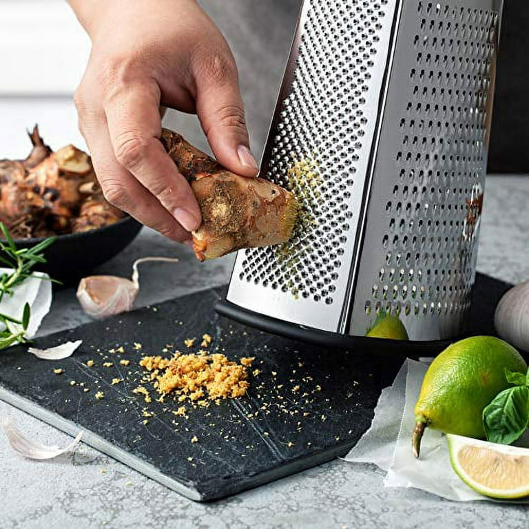 Box Grater, 4-Sided Stainless Steel Large 10-inch Grater for Parmesan  Cheese, Ginger, Vegetables by Spring Chef