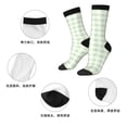 thumbnail image 5 of Honeii Pistachio Green Checkboard Print Adult Socks,Crew Socks,Casual Calf Socks,Daily Wear Socks for Men & Women, Perfect for Sports, Casual and Everyday Use, 5 of 6