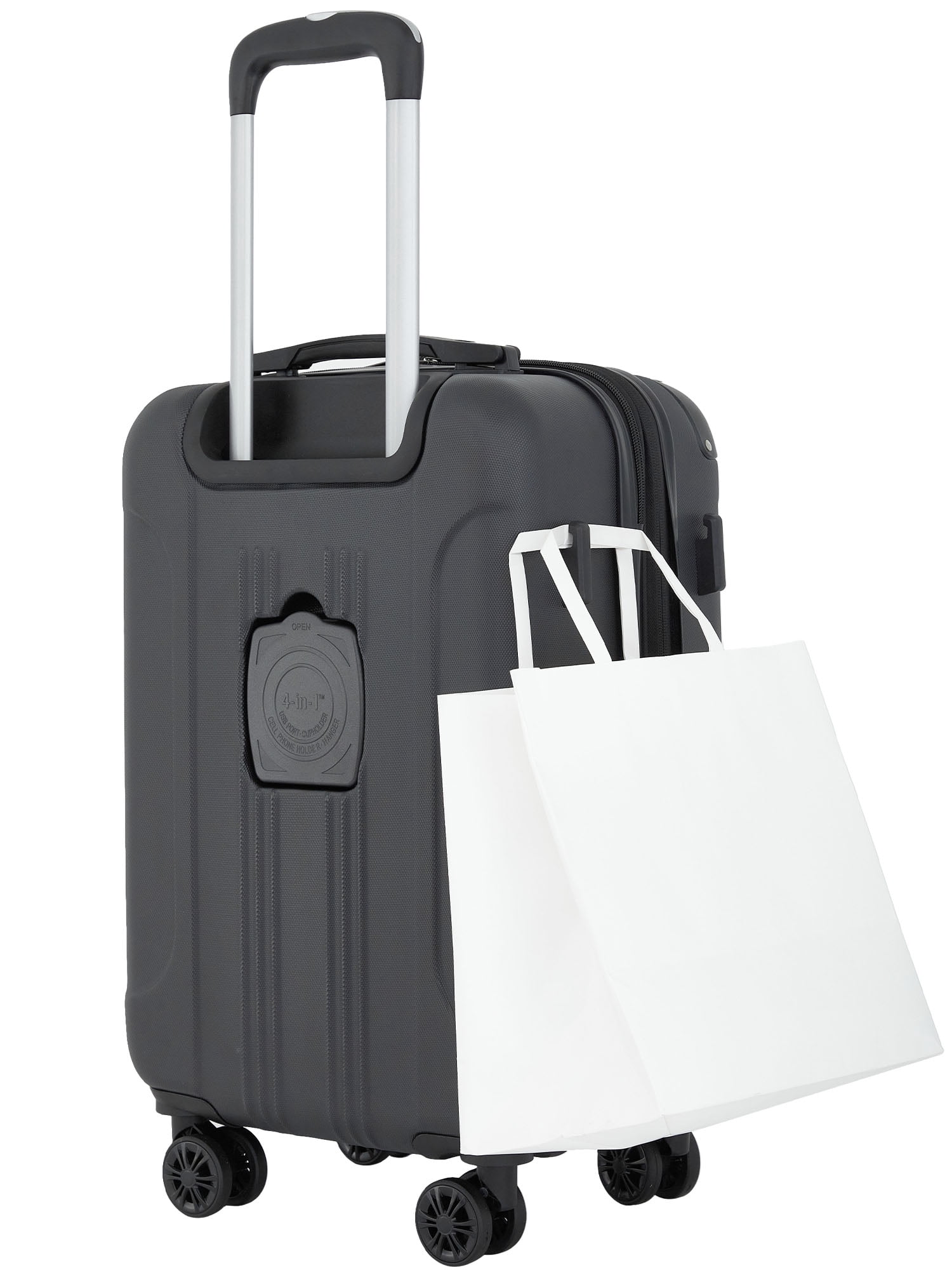 Travelers Club 3-Piece ABS Spinner Expandable Luggage Set with Cup Holder and USB Port - Black