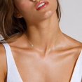 thumbnail image 4 of Yesbay Gold Initial Necklace for Women Tiny Sideways Letter Pendant Chain Necklace Gold Plated Jewelry, 4 of 8