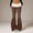 Coffee, variant on Women's Fold Over Waist Flare Pants High Waist Stretchy Bootcut Yoga Bell Bottom Trousers, L