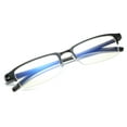 thumbnail image 3 of QECEPEI Semi-rimless Rectangular Non-prescription Glasses Frame Clear Lens Business Eyeglasses Unisex Matte Black, 3 of 7