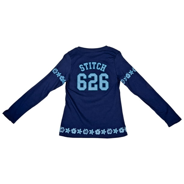 Disney Stitch Experiment 626 Jersey Style Juniors Long Sleeve T-Shirt-Medium