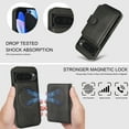 thumbnail image 4 of ELEHOLD Case for Google Pixel 9A, 2-in-1 Magnetic Shockproof Leather Wallet Flip Case Cover, Detachable Card Holder with Stand,Black, 4 of 5