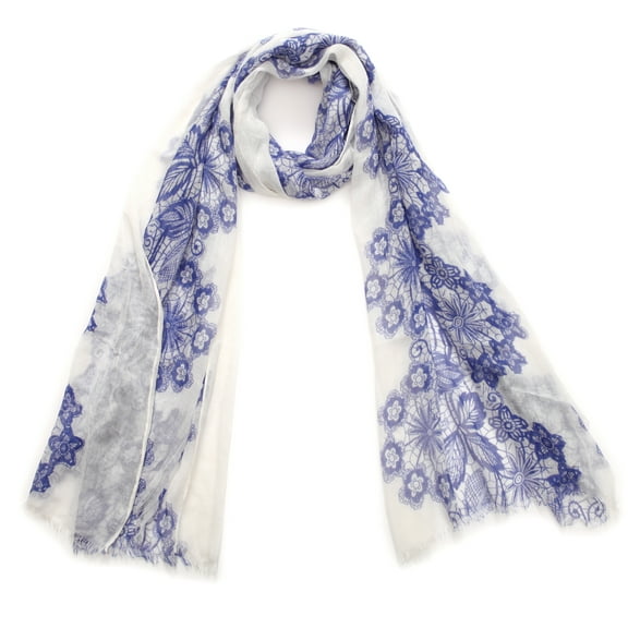 Richie House Women's Blue Lacework Scarf RH0749