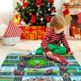 thumbnail image 6 of Ruvince Fire Truck Rescue Vehicle Toy Set w/Play Mat, Truck Carrier,Ambulance, Alloy Metal Fighting Car for 3 4 5 6 Years Old Toddlers Kids Boys and Girls, 6 of 6