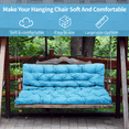 thumbnail image 3 of Hanging Chair Replacement Cushion, Outside Bench Cushion with Backrest, 2-3 Seater Cushion with 8 Ties for Outdoor Furniture, 59 x 39 x 4 Inches Porch Hanging Chair Cushion Garden Bench, 3 of 5