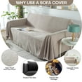 thumbnail image 5 of Desirable Life Water-Resistant Couch Cover Ultra Large Sofa Cover for Furniture Protect Machine Washable Farmhouse Style Sofa Home Decor (Khiki, 91'' x 134''), 5 of 6