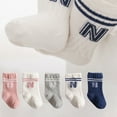 thumbnail image 2 of Toddler Socks Unisex Baby Crew Socks Striped Stretchy Cotton Socks Ankle Socks for Newborn Infant Boys Girls 0-5 Years, 2 of 9