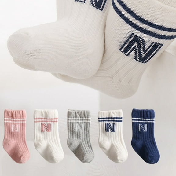 Crowdstage 6 Pairs Baby Kids Cotton Socks For Toddler Boys Girls Autumn Thick Warm Thermal Cozy Crew Socks