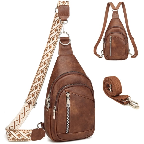 Bandolera MYHOZEE, mochila de pecho unisex de piel sintética