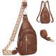 thumbnail image 1 of Bandolera MYHOZEE, mochila de pecho unisex de piel sintética, 1 of 9