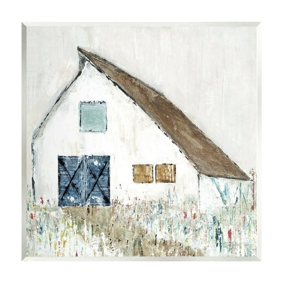 Stupell Industries Countryside White Barn Abstract Flower Meadow Nature Painting Unframed Art Print Wall Art, Design by Tava Studios