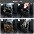 thumbnail image 4 of Car Trash Can with Pocket, Vehicle Dustbin Automotive Garbage Organizer Bin , Hanging Cars Storage Container for Vans (Black), 4 of 5