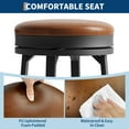 thumbnail image 3 of Studyset 30'' Swivel Bar Stools Set of 2 with Footrest,Modern Counter Height Barstools with PU Leather Upholstered and Metal Frame,Backless Round Bar Stools Kitchen Barstools for Kitchen Island, 3 of 7