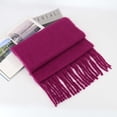 thumbnail image 2 of BWASD Scarf for Women Men Solid Color Lightweight Large Blanket Soft Warm Wrap Shawl with Fringe Fashion Blanket Scarves Gifts Winter Spring Pink, 2 of 5