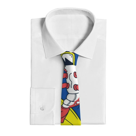 Uemuo Cool Lobster Surfing Pattern Men's Necktie Classic Silk Tie Woven Jacquard Neck Ties Business Necktie Gift for Men