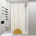 thumbnail image 5 of Miyotaa Stall Abstract Sun Shower Curtain Set 36Wx72H Inches Half Small Modern Minimalist Mid Century Aesthetic Sunburst Sunrise Boho Simple Polyester Waterproof Bathroom Curtain with Hooks, 5 of 5