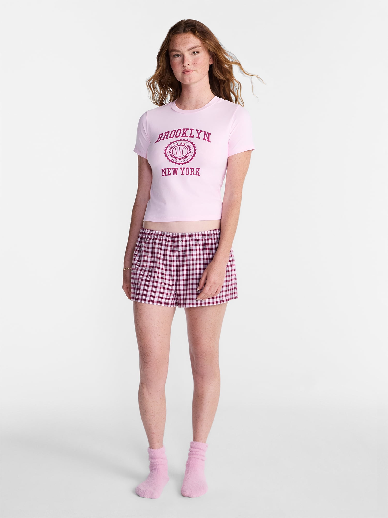 No Boundaries Sleep Tee with Short Sleeves, Women's XS-XXL