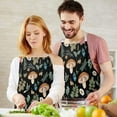 thumbnail image 3 of Brown Mushroom Flower Black Pattern Apron-Garden Aprons for Women with Pockets-Cotton Linen Waterproof Kitchen Cooking Gardening Aprons Adjustable for Kitchen,Cooking,BBQ and Salon 33x27 Inch, 3 of 7