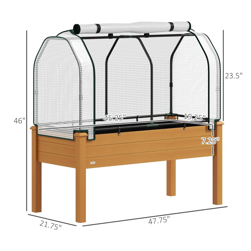 Alvantor 48"x22"x46" Sand Raised Garden Bed with PE Cover, Elevated Planter Box, Outdoor Greenhouse