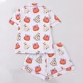 thumbnail image 5 of OOOUM Girls Short Sleeve Lounge Set Kids Sweet Button Down Sleep Set Toddler Lightweight Comfortable Outfits Two Piece Set 4-5 Years, 5 of 9