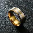 thumbnail image 5 of 9Pcs Stainless Steel Band Rings for Men Women Cool Fidget Spinning Chain Ring Anxiety Relief Fashion Simple Wedding Engagement Black Ring Set, 5 of 7