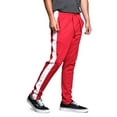 thumbnail image 5 of G-Style USA Men's Hip Hop Slim Fit Track Pants - Athletic Jogger Side Striped - Red/White - Small, 5 of 5