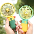 thumbnail image 5 of Frogued 1 Set Handheld Fan USB Charging Soft Wind Comfortable Natural-Wind Dense Grid 250mAh Battery Wide Range Mini Wireless Electric Fan Dorm Supply (Pink), 5 of 13
