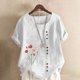 thumbnail image 5 of Camisetas de Manga Corta para las Mujeres Impreso Botón de Manga Corta Camiseta Blusa Poliéster, Ropa Casual Mirar Superior para las Mujeres, 5 of 8