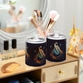thumbnail image 3 of Yayeee 2 Pack Qtip Holder Bathroom Cotton Swab Canister with Lid Clear Dispenser Set, Black Astronaut Record, 3 of 6