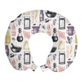 thumbnail image 1 of Pastel Travel Pillow Neck Rest, Floral Perfume Ingredients Cubs and Herbs, Memory Foam Traveling Accessory Airplane and Car, 12", White Multicolor, by Ambesonne, 1 of 2