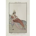 thumbnail image 2 of Wegener, Gerda 11x14 Black Ornate Wood Framed with Double Matting Museum Art Print Titled - Fashion Drawing Ruffled dress, 2 of 4