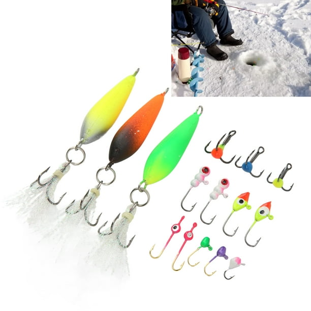 Ice Fishing Jig Head Hooks, Fishing Tackle Stainless Steel Ice Fishing Jigs  Kit For Trout For Saltwater 