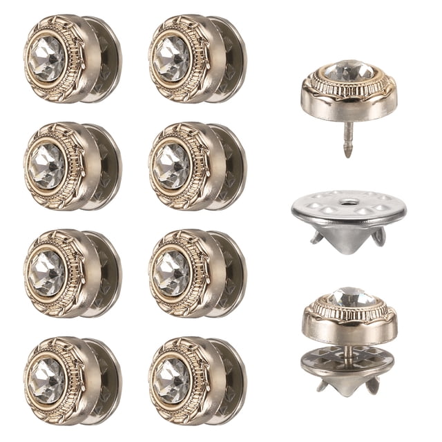 10 Conjuntos de Botones de Perlas, Botones de Perlas de 11.5 mm Sin Coser, Broches Desmontables para Ropa, Abrigo, Camisa (Blanco)