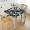 thumbnail image 2 of HAOXIT Waterproof Black and White Geometric Stripe Tablecloth - Perfect for Picnics 54''x54'', 2 of 8